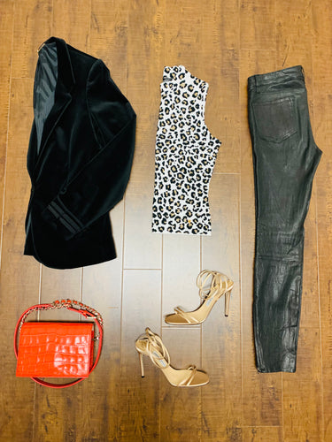 J Brand Black Leather L8001 Skinny Pant Size 28