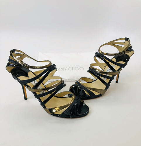 Jimmy Choo Black Strappy Sandals size 37