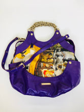 Load image into Gallery viewer, Versace Collaboration With Tim Roeloffs Purple Leather and Printed Fabric Kiss Bag