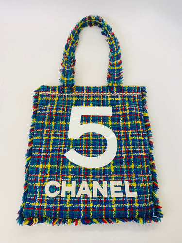CHANEL No. 5 Tweed and Chain Tote Bag